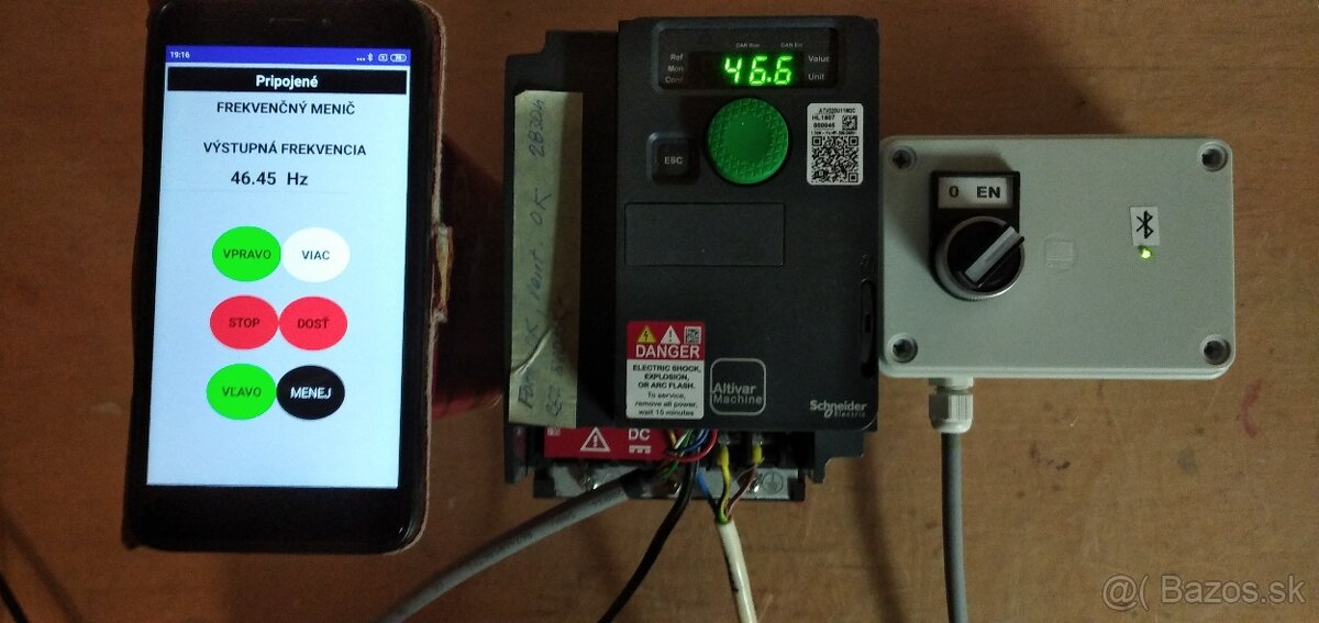 Ovládanie otáčok motora cez mobilný telefón. - 2