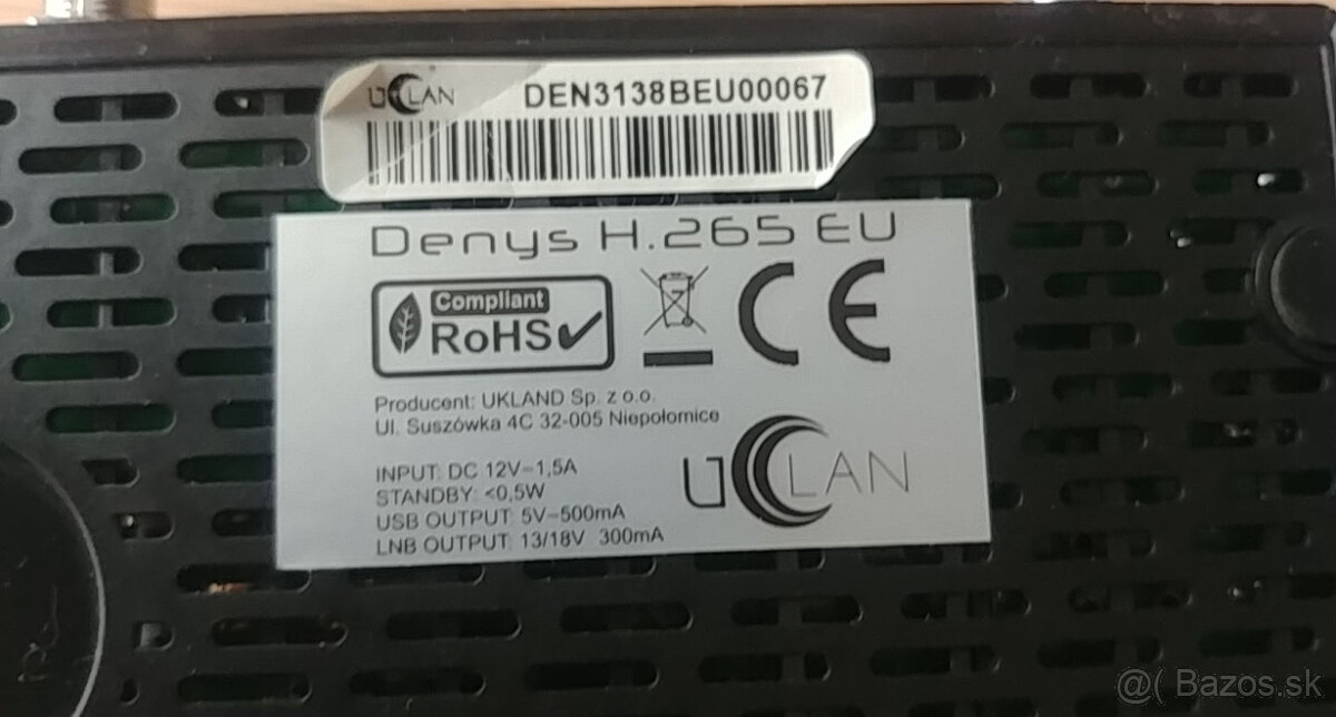 DENYS H.265 EU HD satelitný prijímač - 2