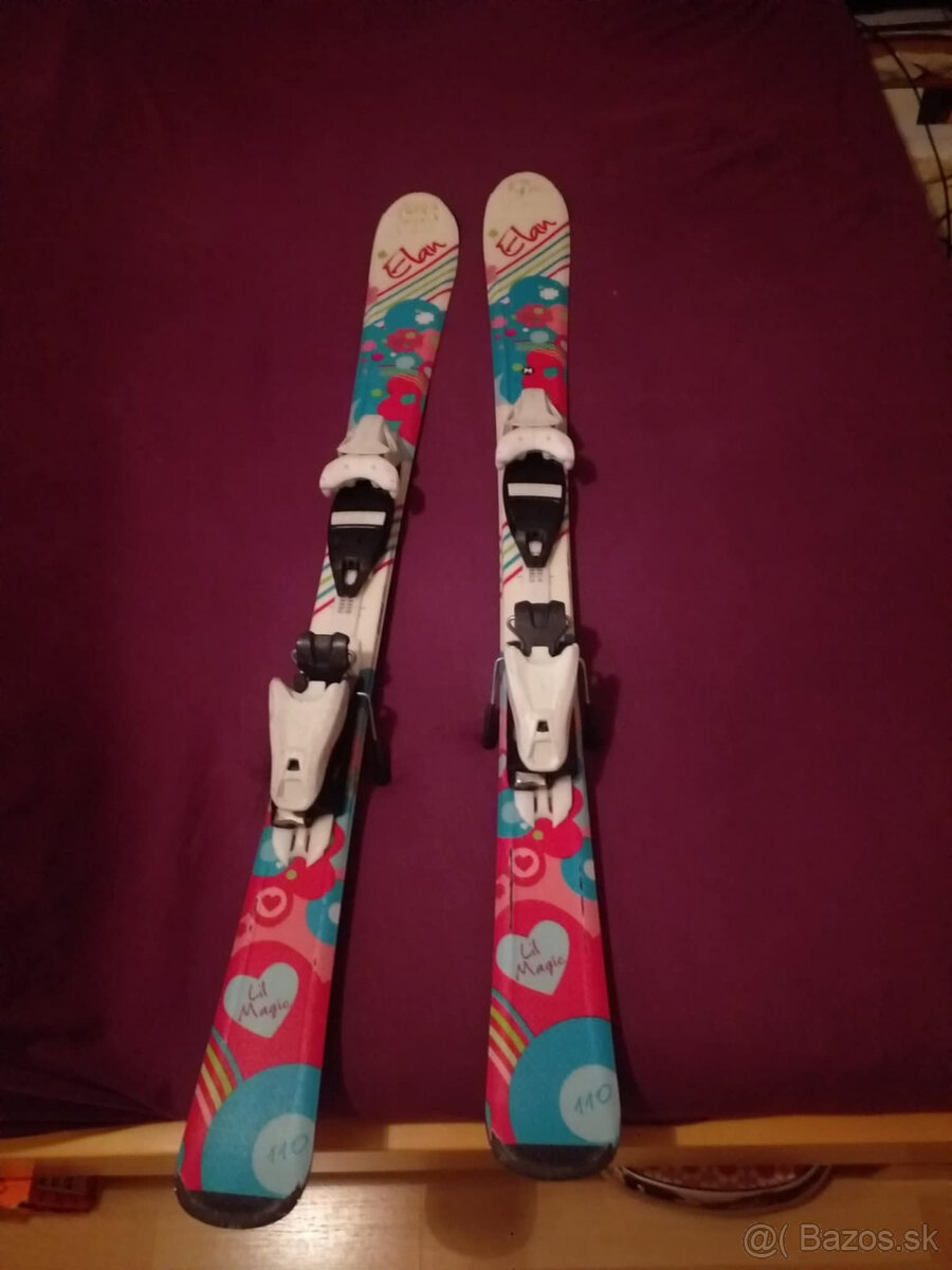 Predám detské lyže Elan (110cm) + lyziarky - 2