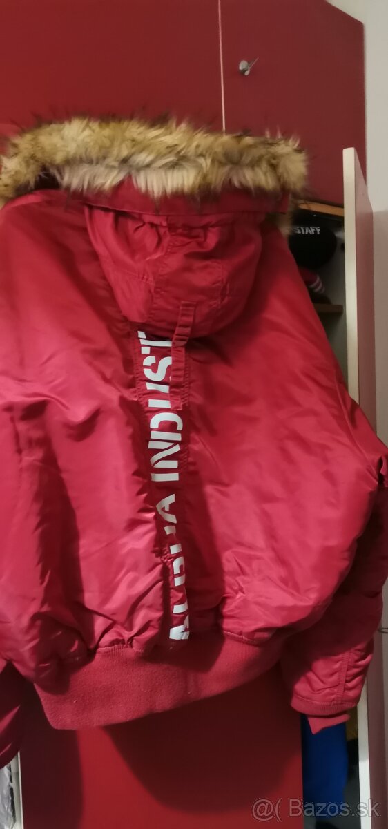 Pánska zimná bunda alpha xxxl červená - 2