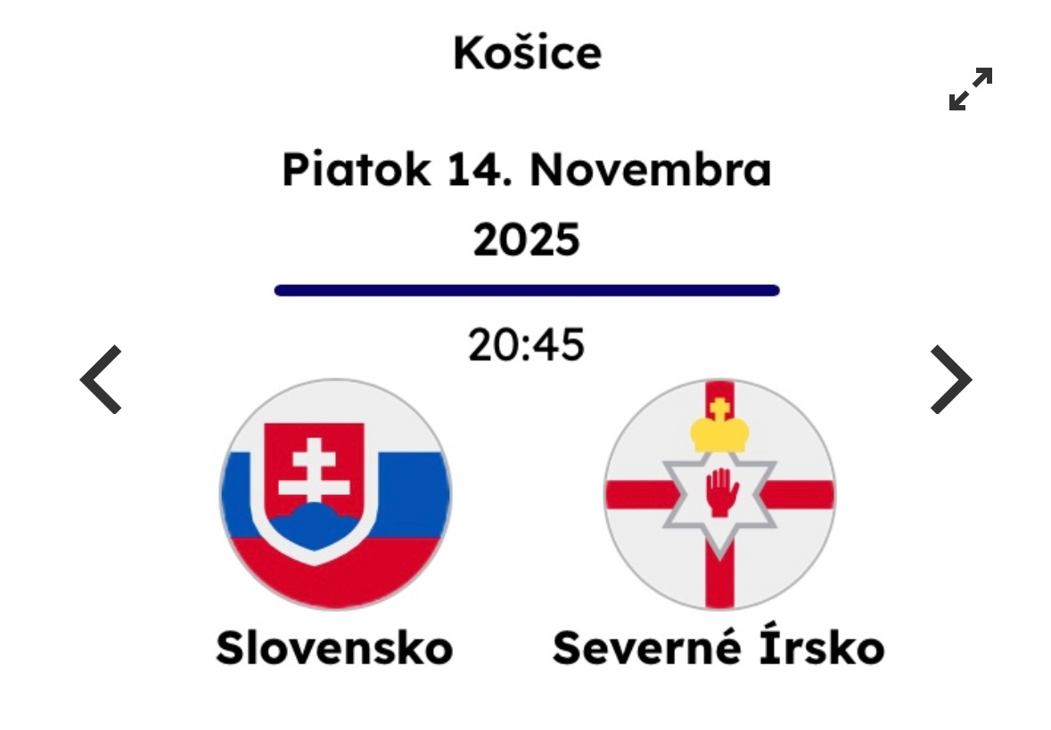 SLOVENSKO - Severné Írsko - 14.11 - 2