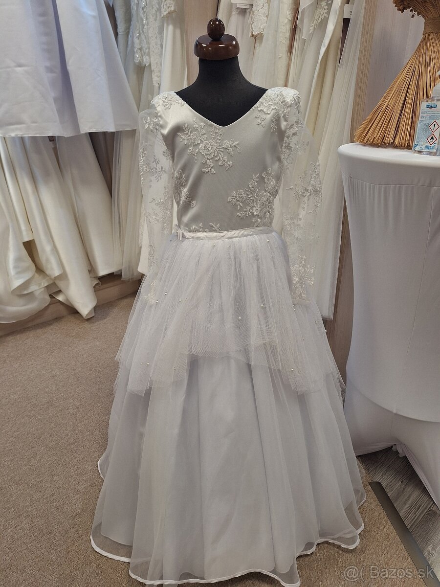 Čipkové šaty na prijímanie veľ. 140-146 - 2