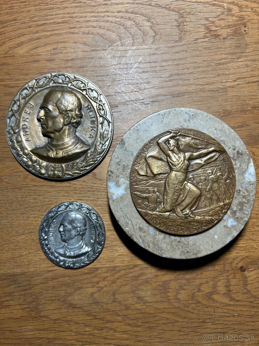 Andrej Hlinka Slovenský štát Ihriský 1939 - 8 cm bronz - 2