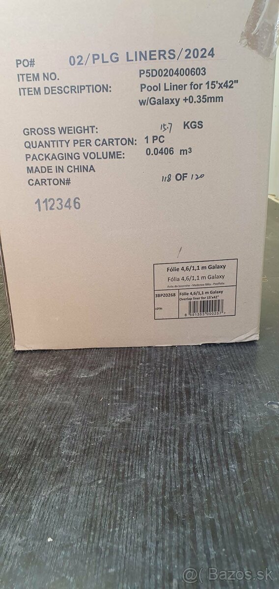 Bazénová fólia 4,6/1,1 m - 2