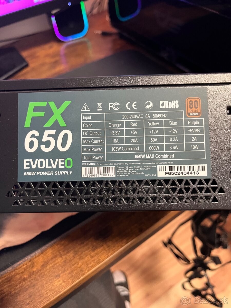 Pc Zdroj Evolveo fx 650W 80plus bronze - 2