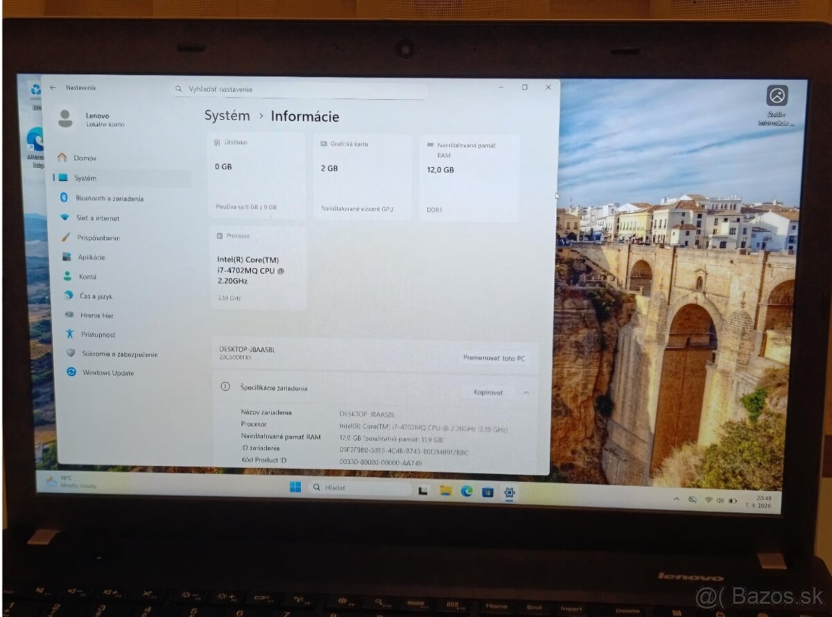Predam notebook Lenovo E540 - 2