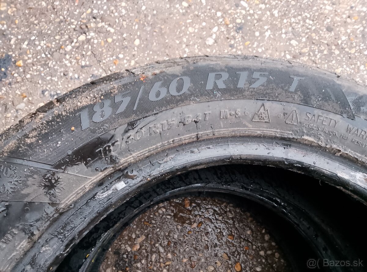 Predám 2ks Zimné pneumatiky 185/60 R15 M+S DOT 2020 - 2