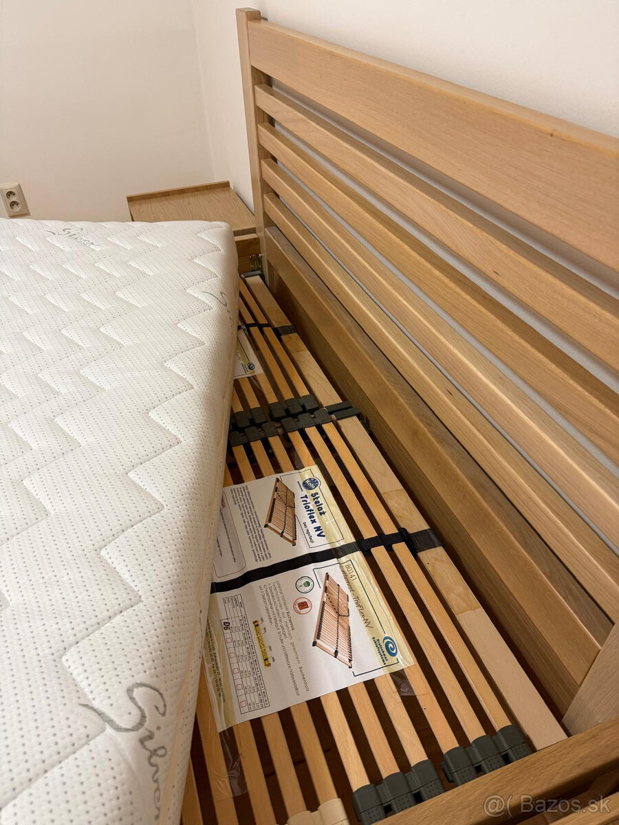 Manželská postel 160x200 masiv DUB - 2