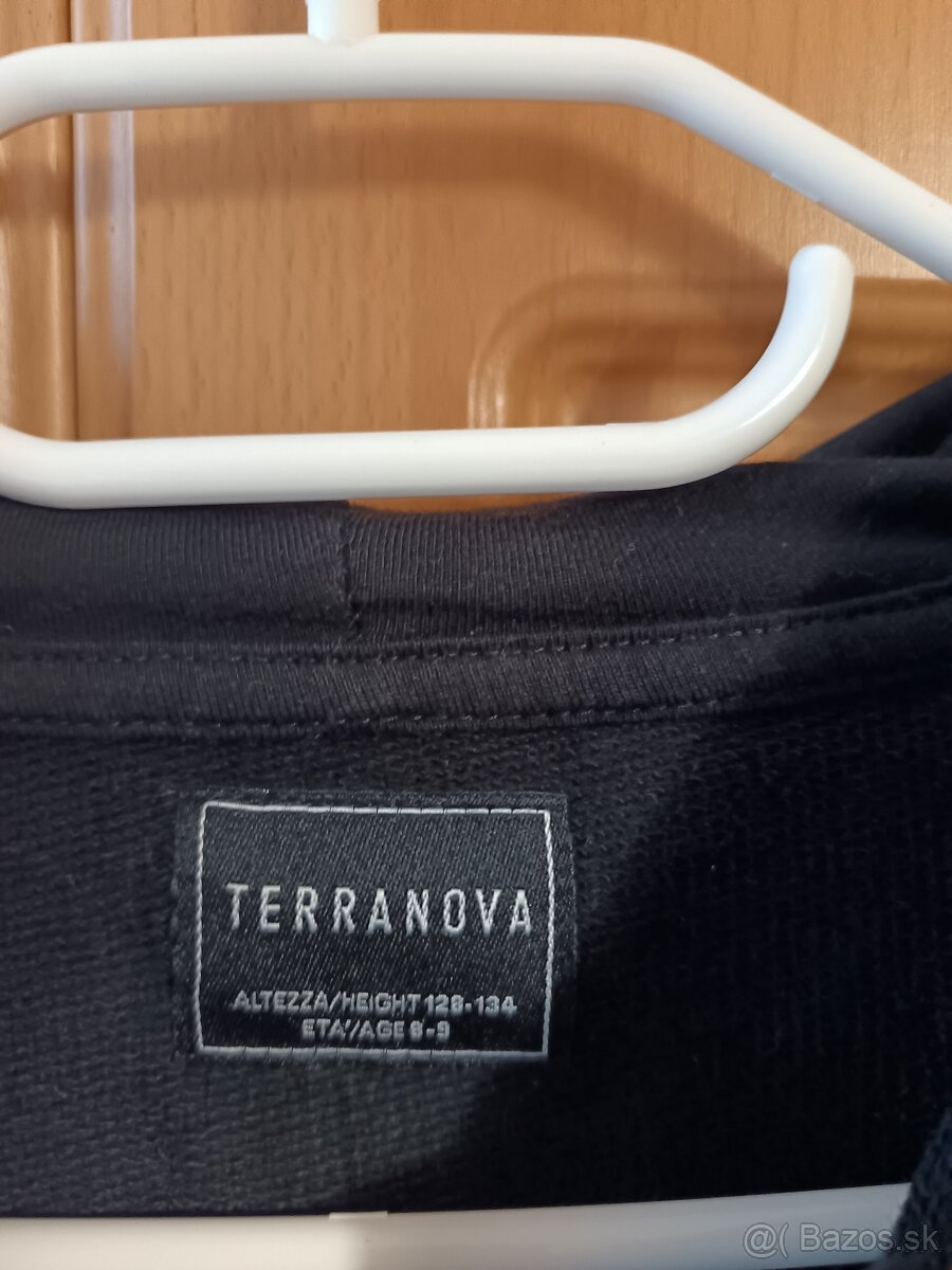 Mikina čierna s kapucňou na zips, 128-134, 8-9 rok - 2