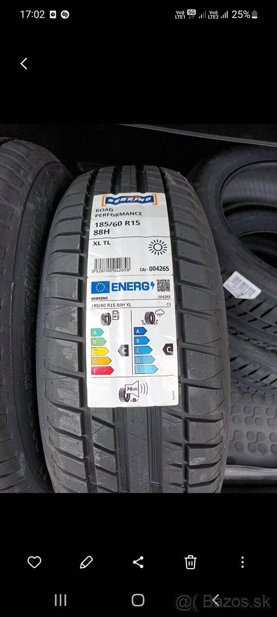 letne pneumatiky 185/65 r15 - 2