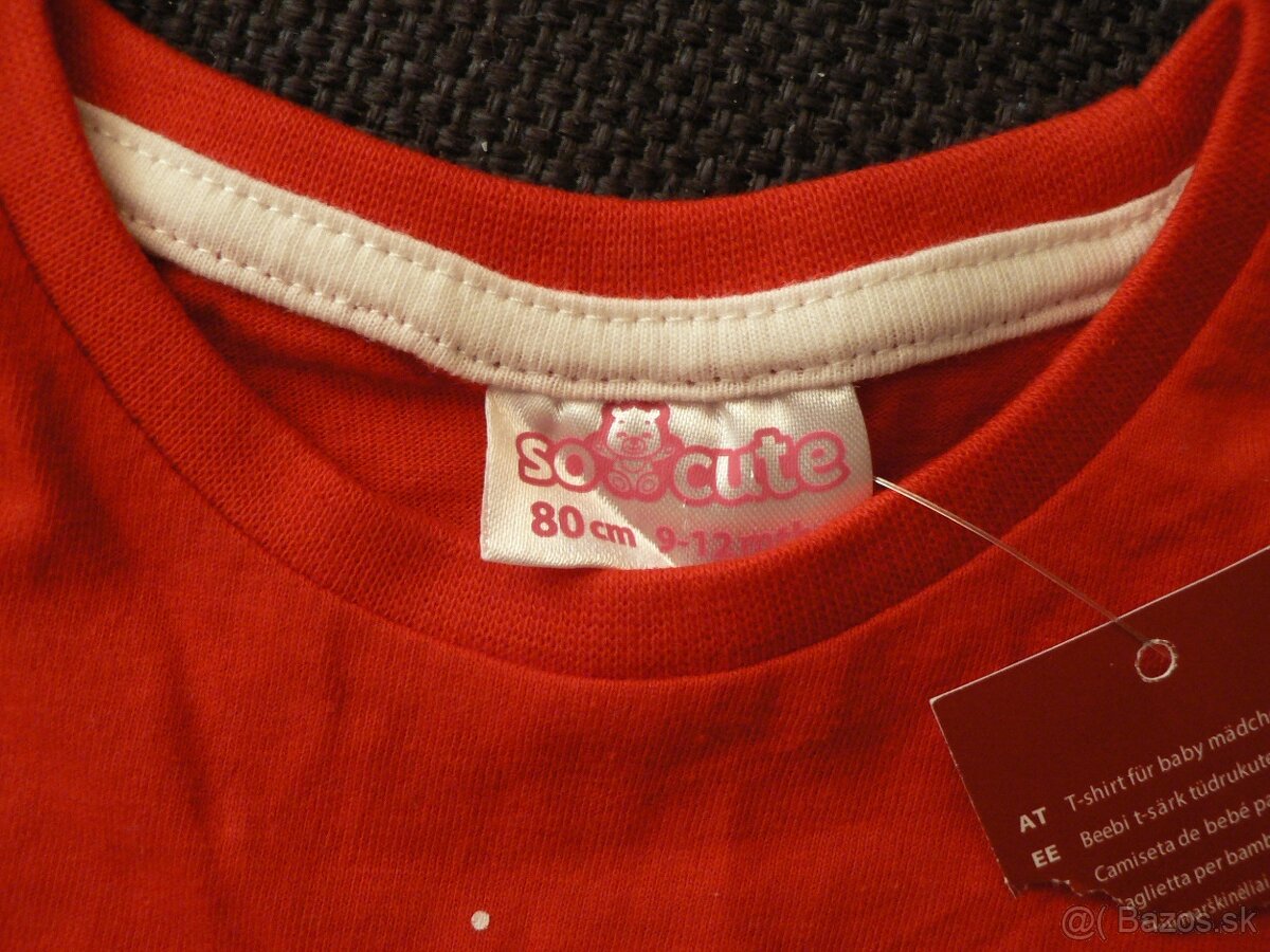 detské vianočné tričko s dlhým rukávom 80cm, 9-12 mesiacov - 2
