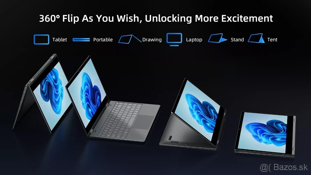 2v1 Notebook BMAX Y14 Plus N150 16GB RAM 512GB SSD dotykový - 2