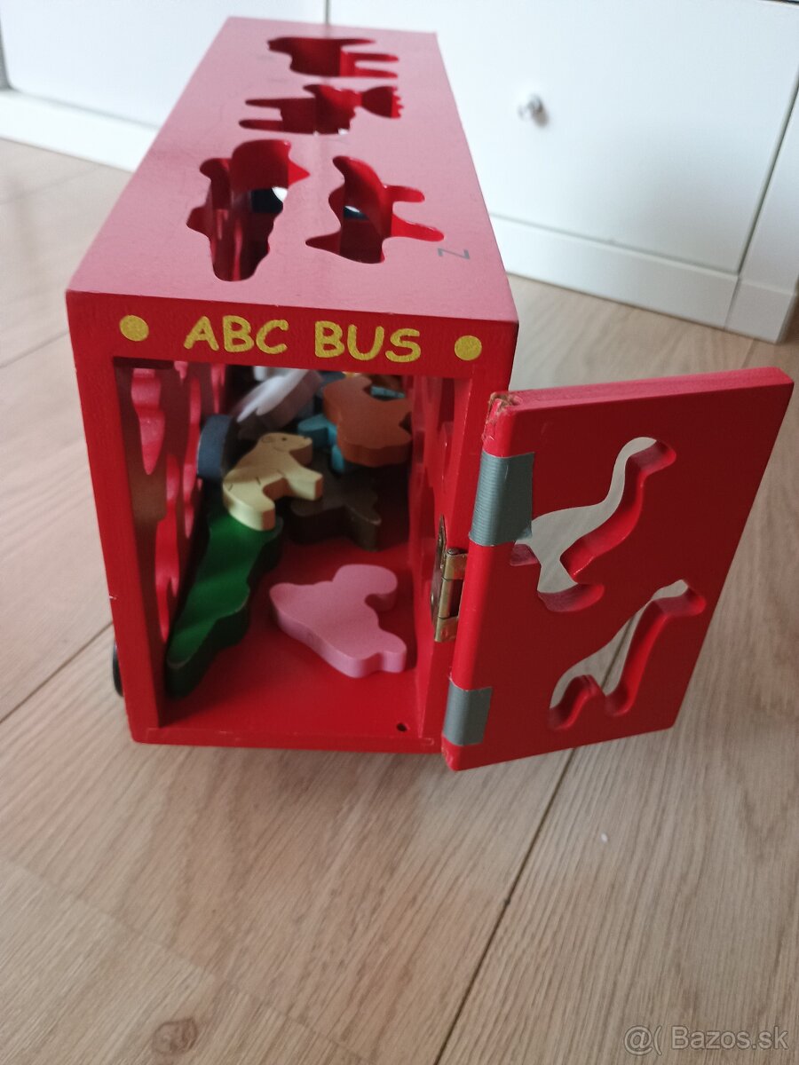 Drevené auto skladačka puzzle zvieratká - 2