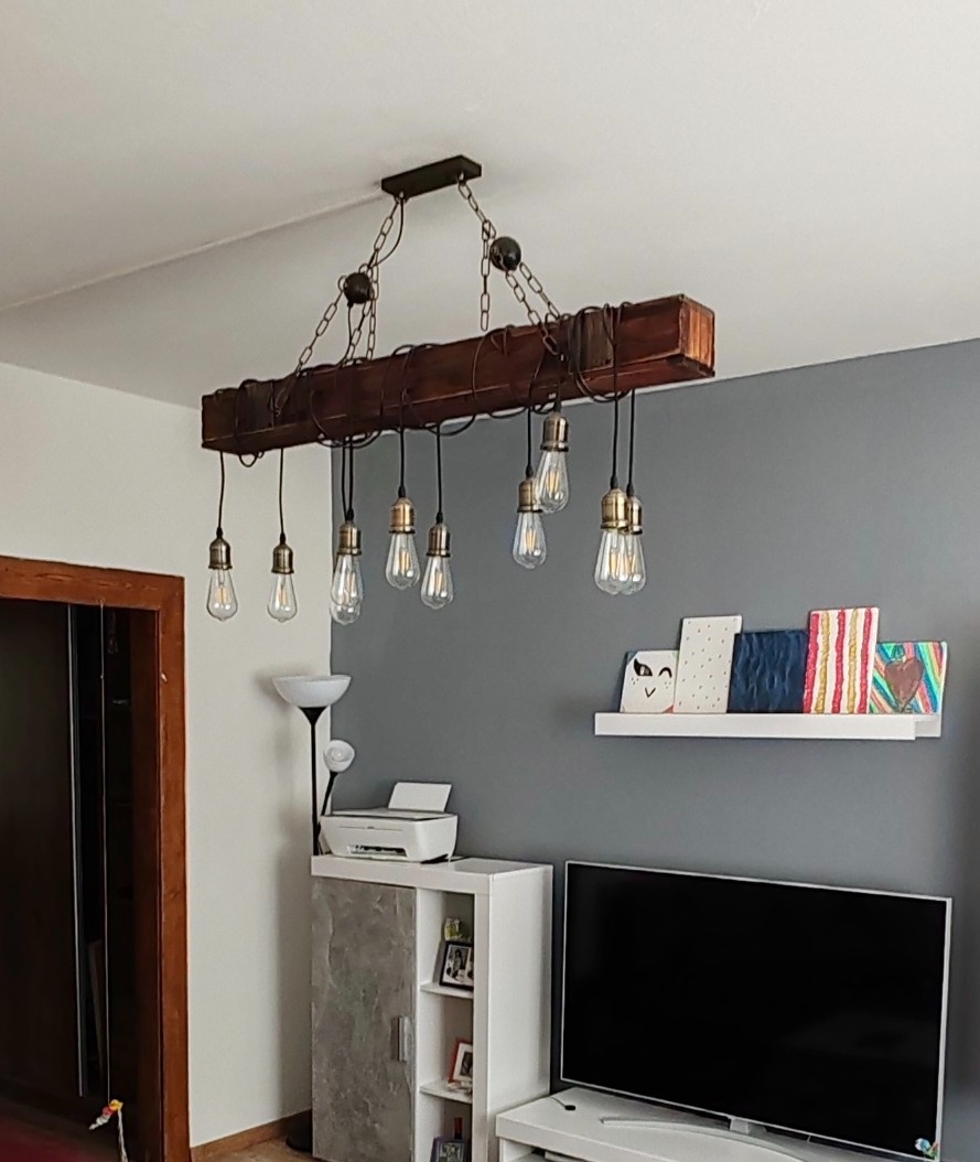 Veľké drevené závesné svetlo - 2