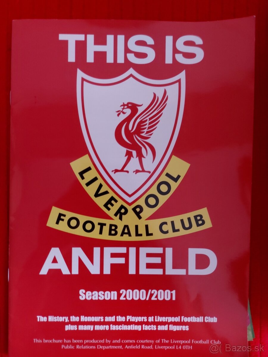 Kartičky futbalistov - Liverpool + šál a program - 2