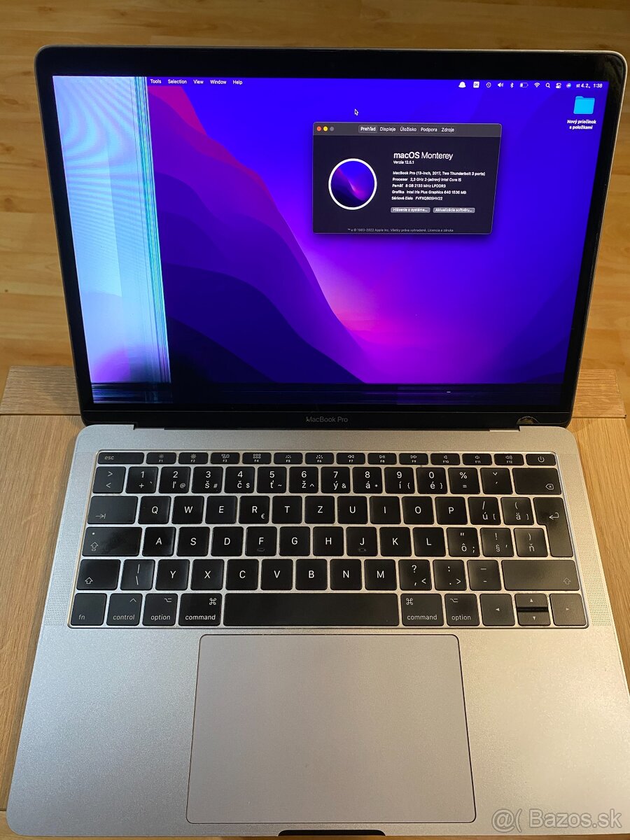 MacBook Pro 13" 2017 / i5-7360U 2.3GHz / 8GB / Iris 640 - 2