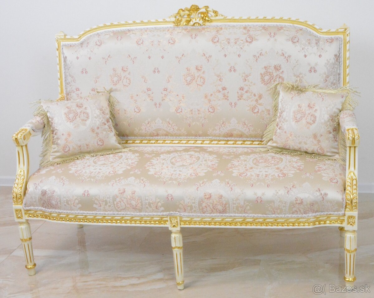 Zámecké řezbované sofa - čalouněné - 2