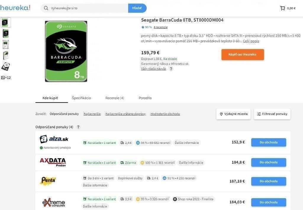 8/ 6/ 4/ 2 TB Seagate Barracuda, Nepoužitý - Fólia - Záruka - 2