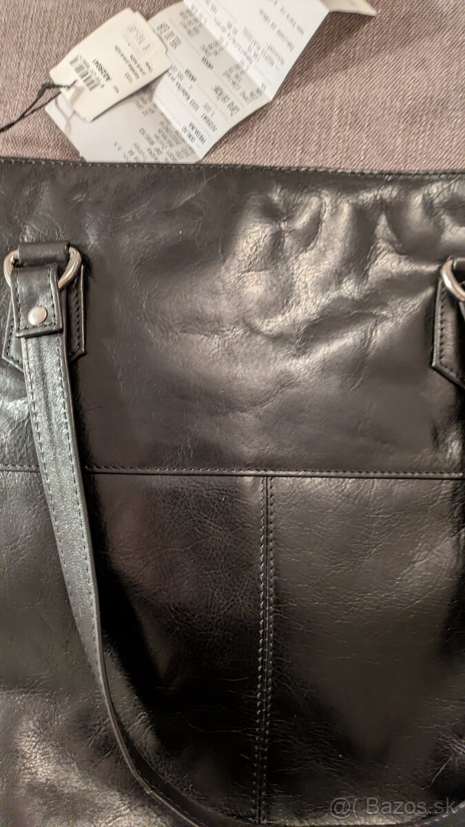 Kožená kabelka čierna Kara, nová - 2