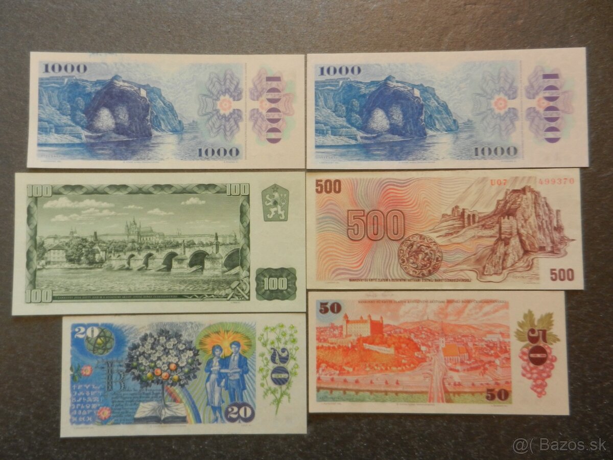 Československé UNC bankovky a iné - 2