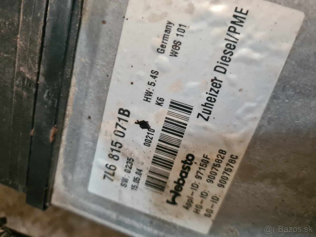 Webasto kúrenia VW Touareg, Audi q7 - 2