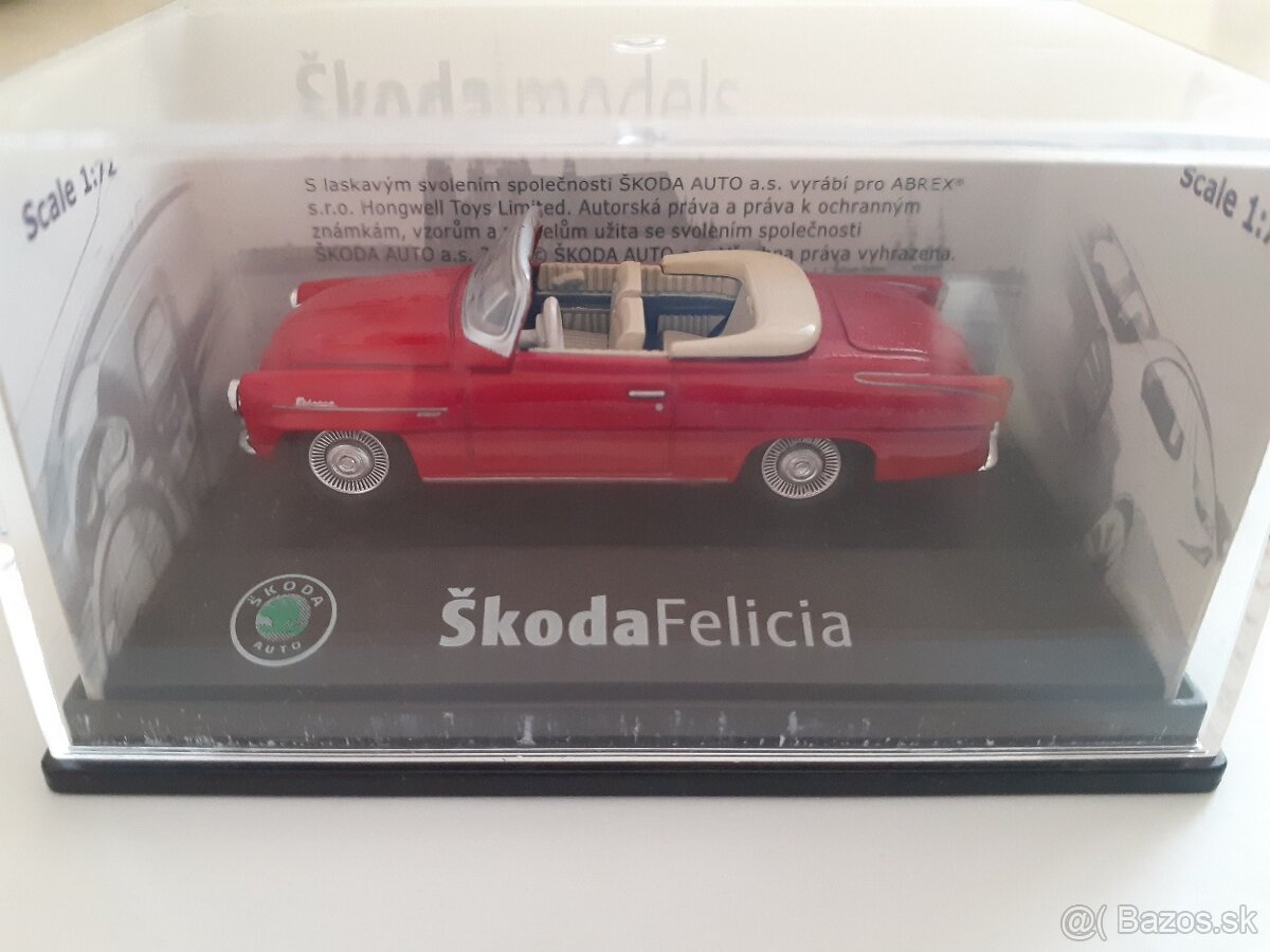 Modely aut autíčka Škoda 1:72 - 2