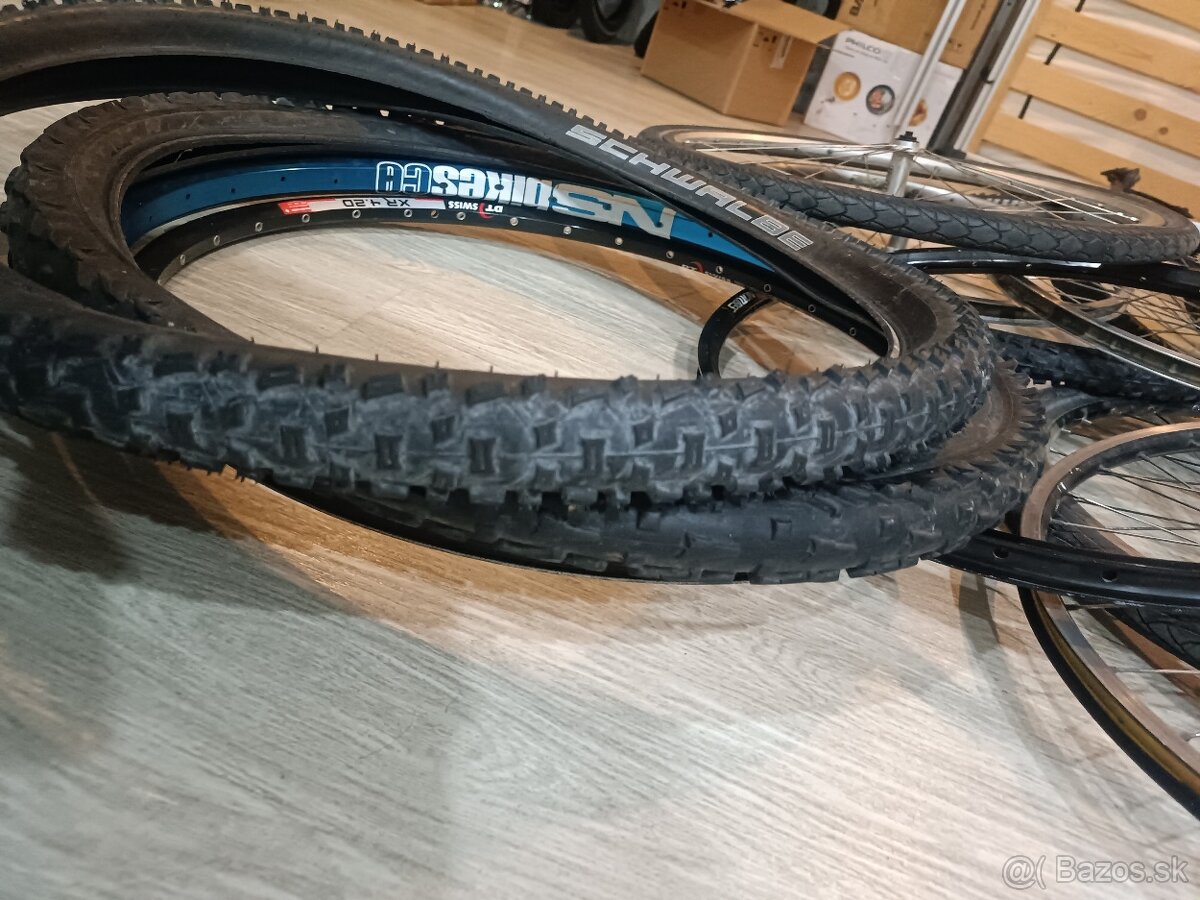 Výplety Mavic, vintage 26"pláště - 2