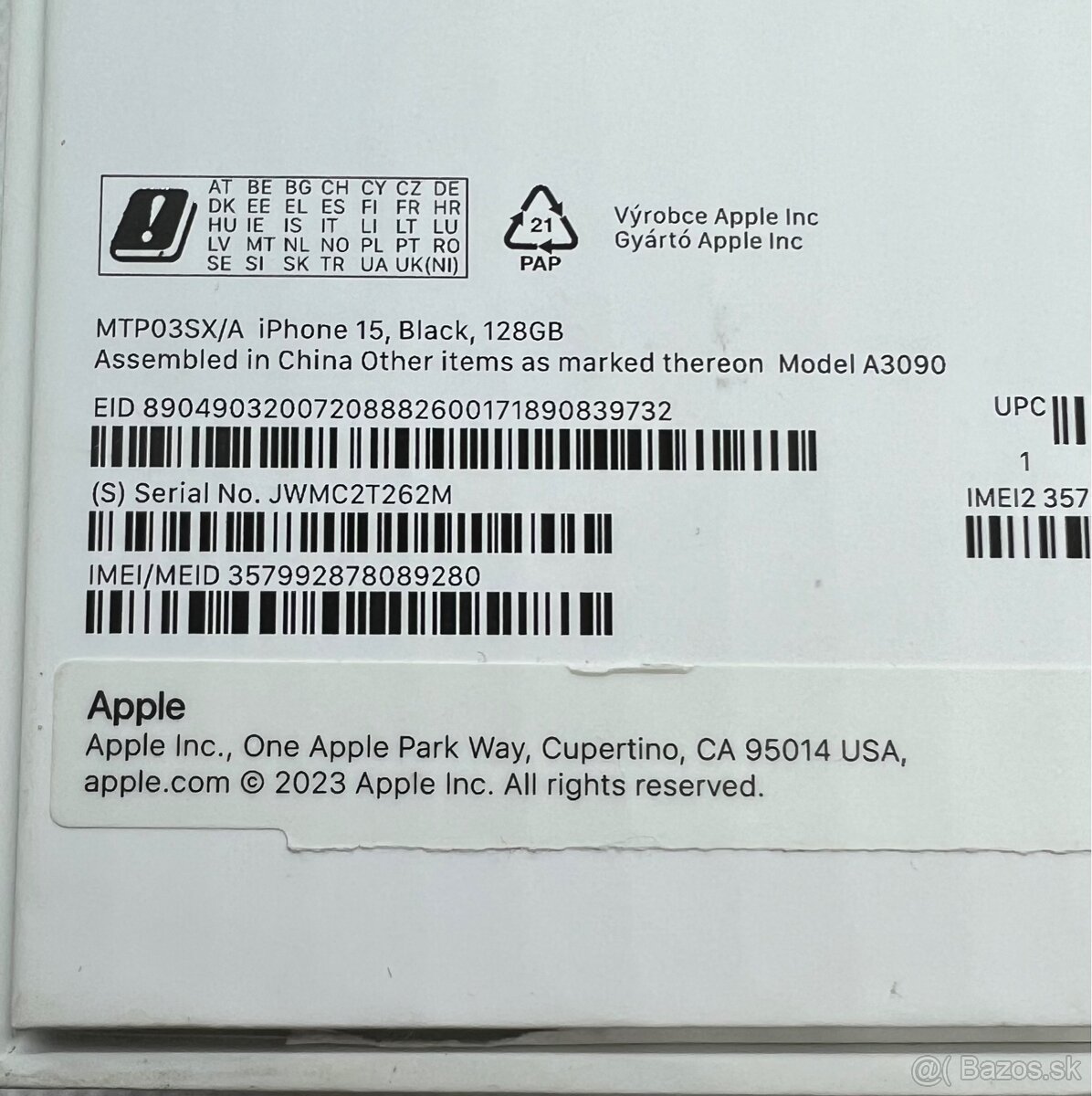 iPhone 15 black 128GB - 2