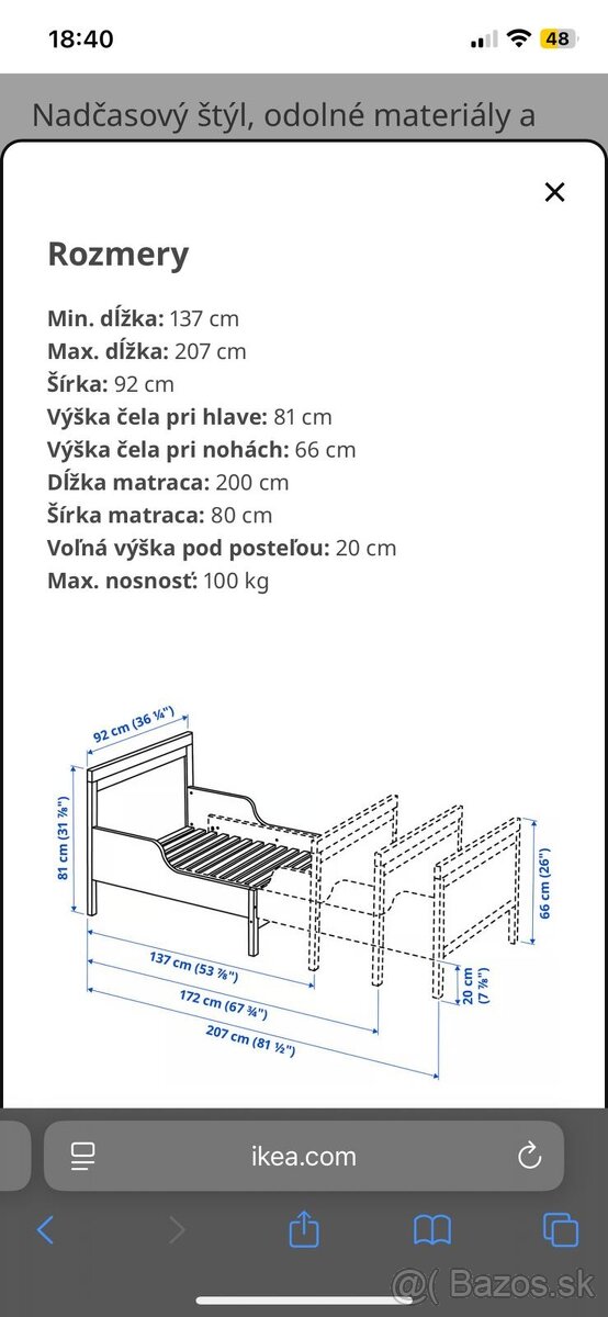 Rastúca posteľ IKEA - 2