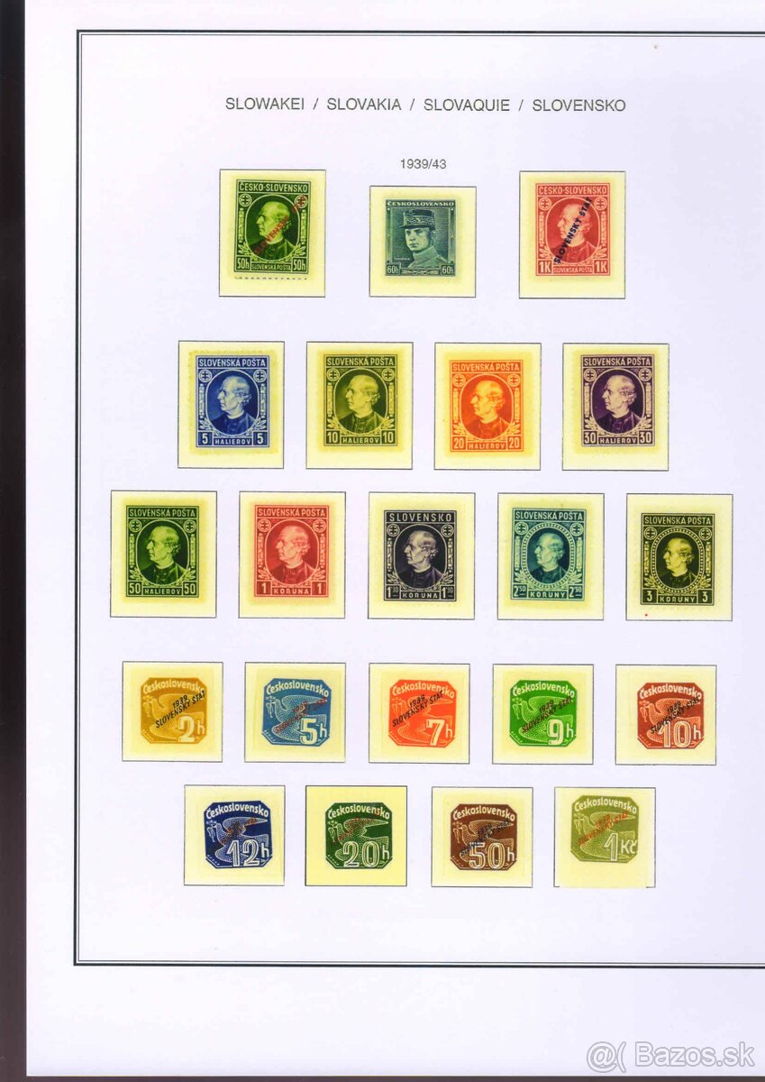 Poštové známky, filatelia: SŠ 1939-44, albumové listy - 2