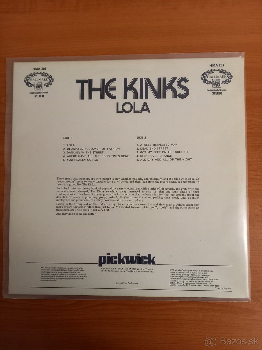 Predám LP The Kinks-Lola best of - 2