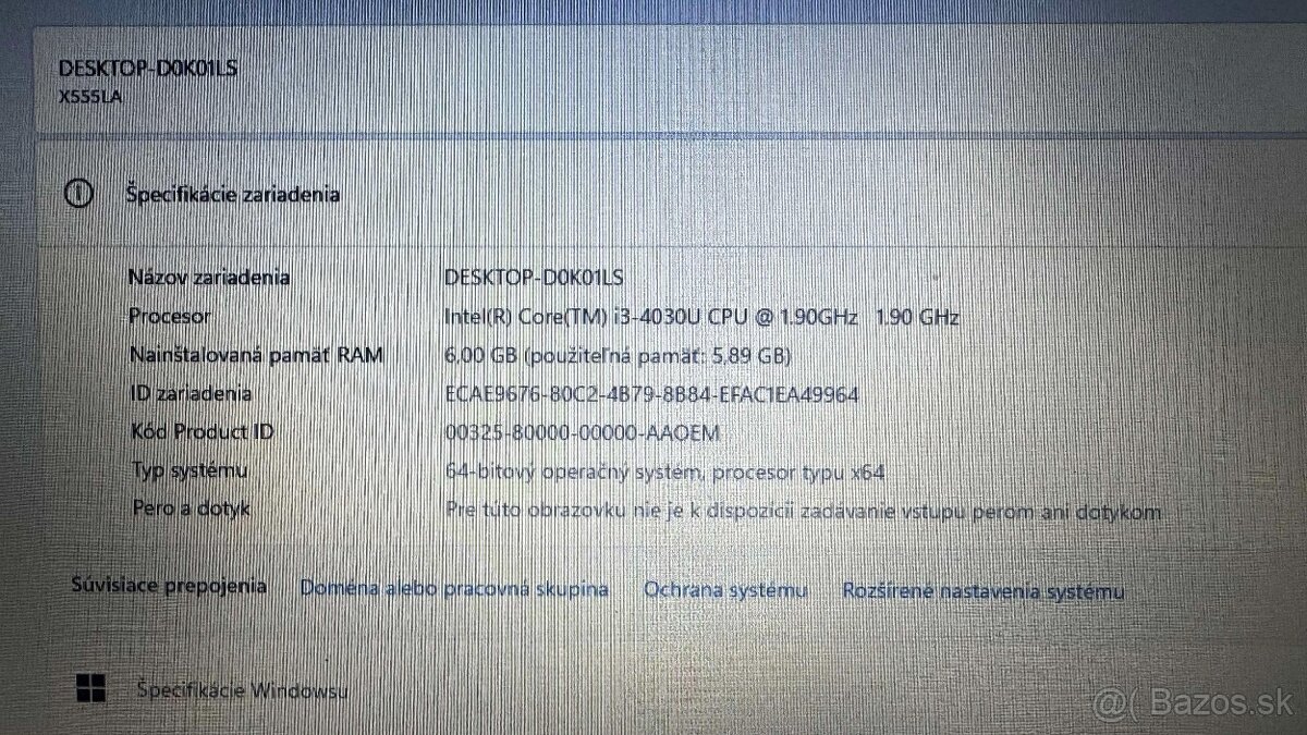Predám notebook ASUS X555LA – plne funkčný - 2