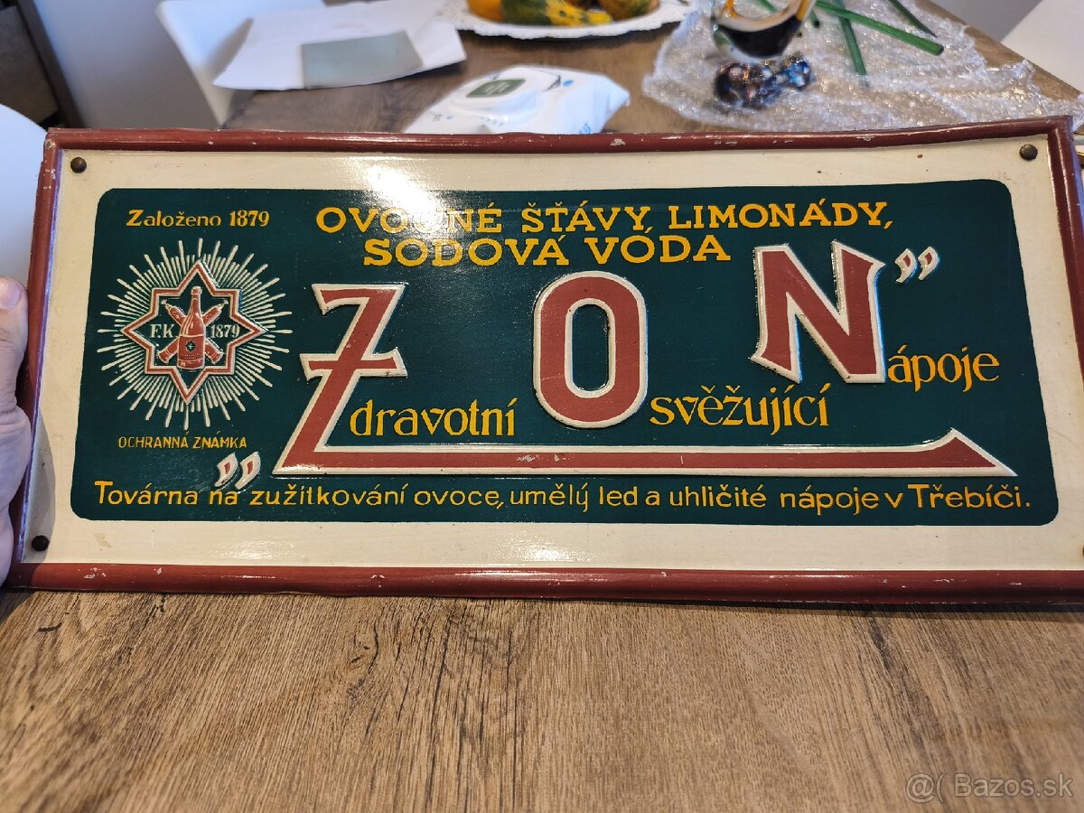 Stará reklamná cedula ,tabuľa. - 2