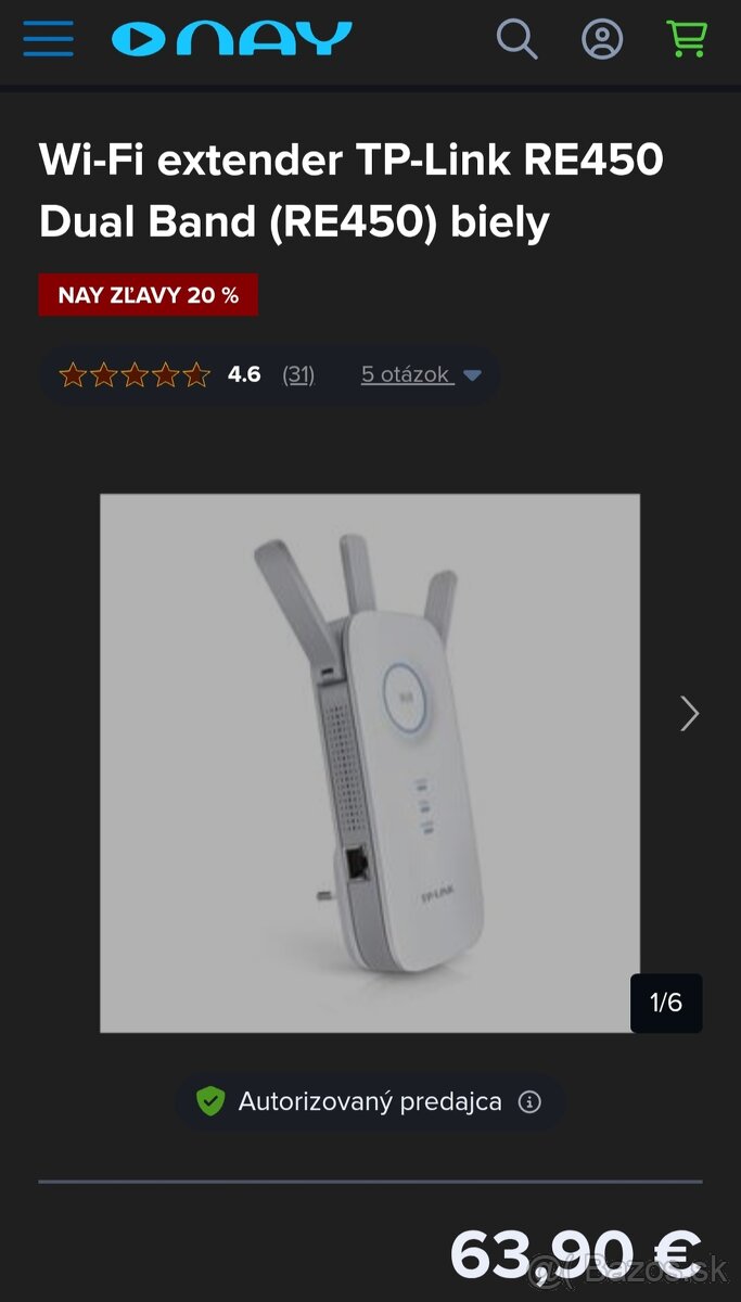 Wi-Fi extender TP-Link RE450 Dual Band (RE450) biely - 2