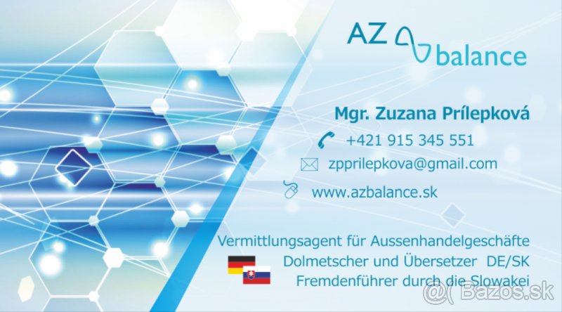 Tlmočenie, preklady, sprostredkovanie obchodu NJ - 2