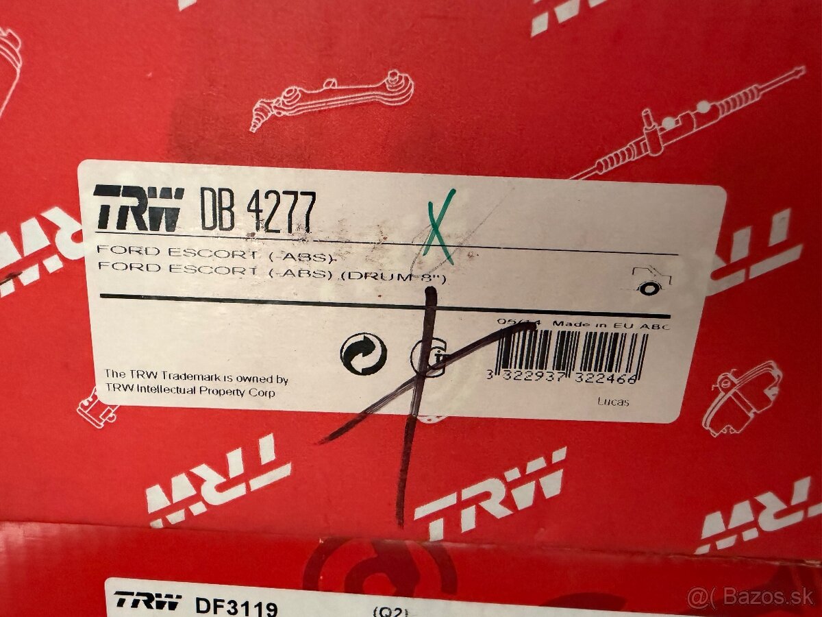 Brzdový bubon TRW DB4277 - Ford - 2