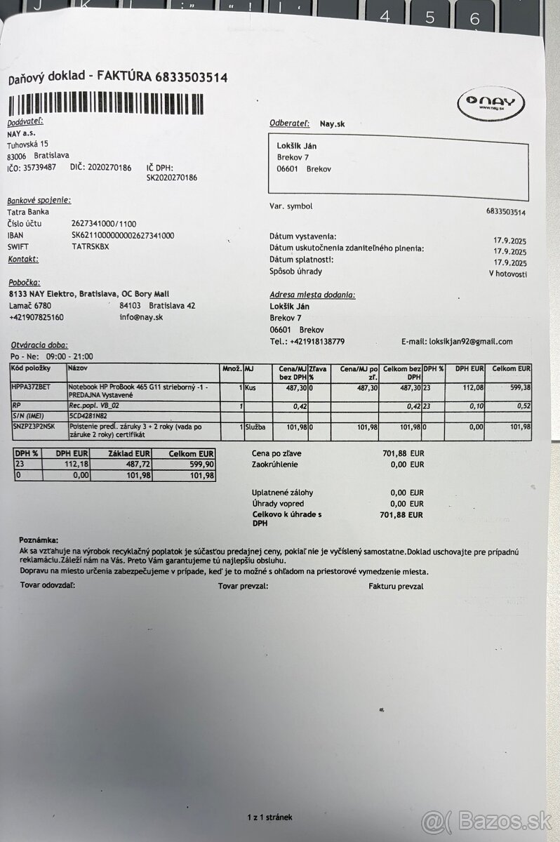 Notebook HP ProBook 465 G11 strieborný - 2