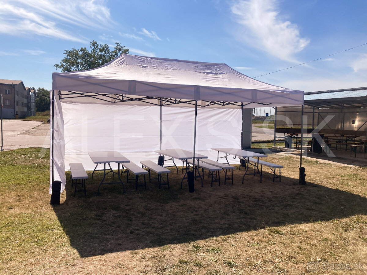 ✅ Prenájom párty stanu 6x3 metre a pivných setov za 140€ - 2