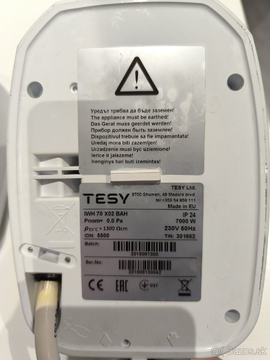 Prietokovy ohrievac tesy iwh 70 x02 bah - 2