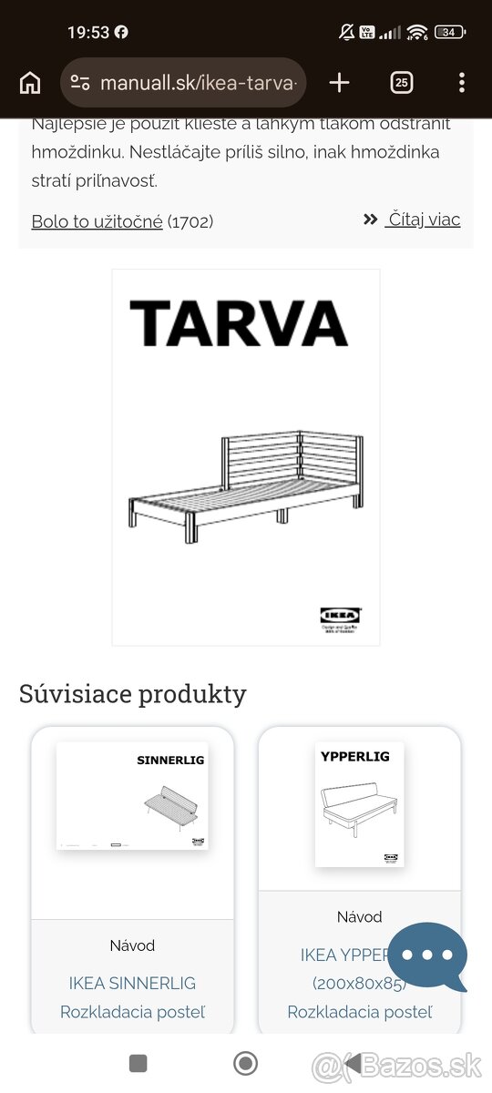 Ikea Tarva rozkladacia postel - 2