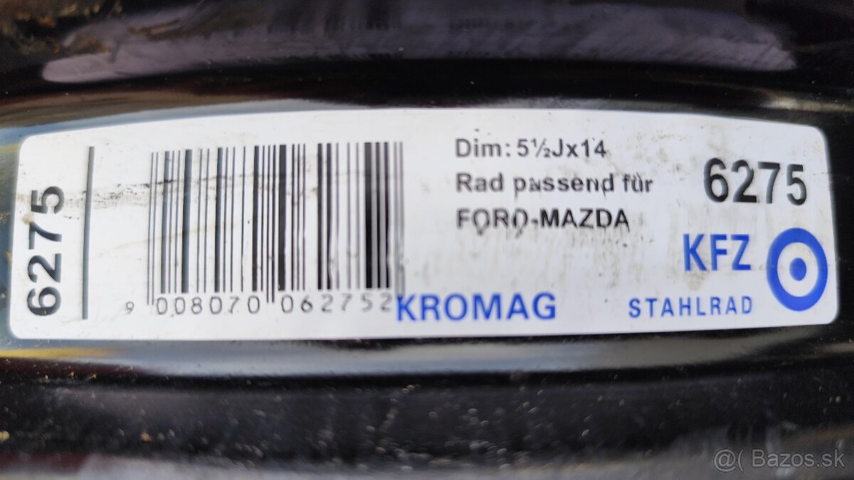 4ks disky 14" Ford, Mazda 2, 14x5,5J, ET47,5 - 2