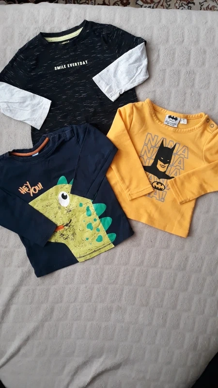 Tričká s dlhým rukávom v.86 - 9ks - 2