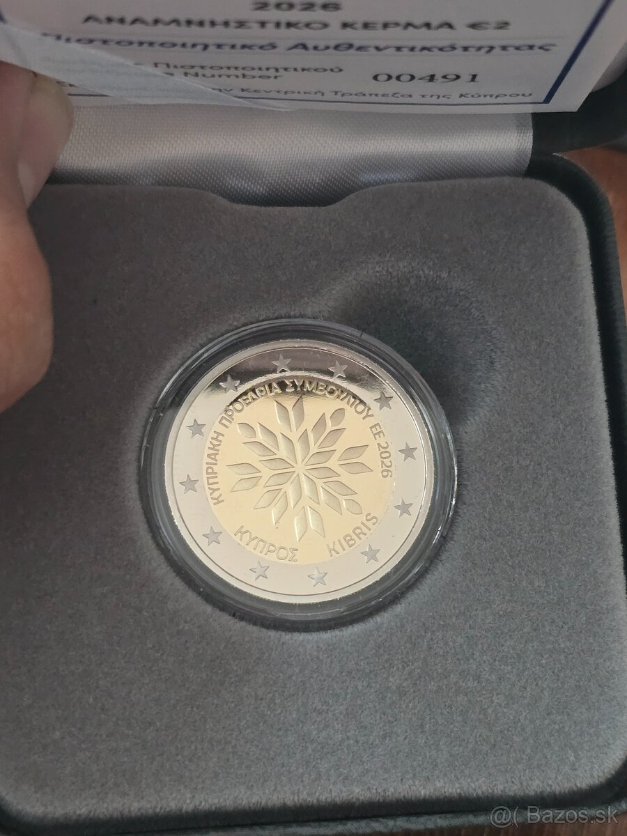 Cyprus 2€ euro 2026 proof v etui s certifikatom - 2
