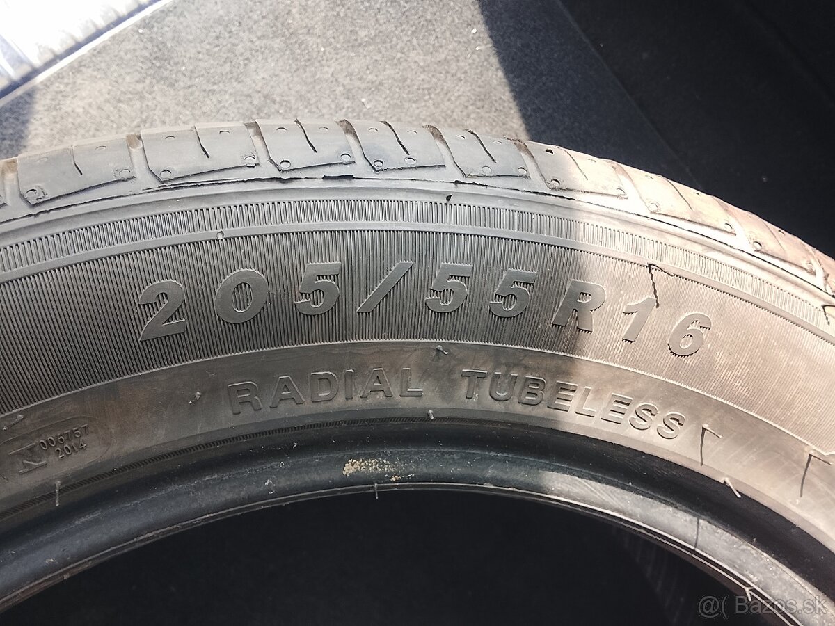 Predám letné pneu 205/55r16. 7mm - 2