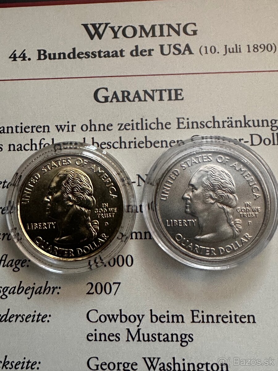 2 x Quarter dollar Wyoming 2007 USA - 2