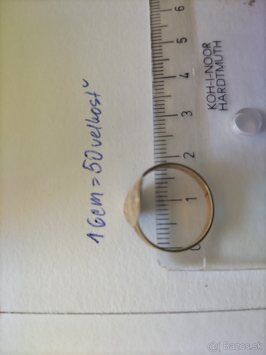 zlatý prsteň 14 karatový s puncom - 2