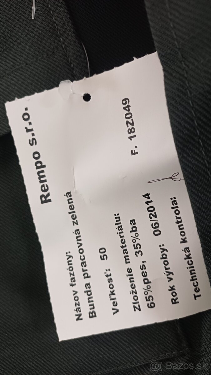 Bunda pracovná zelená nová - 2