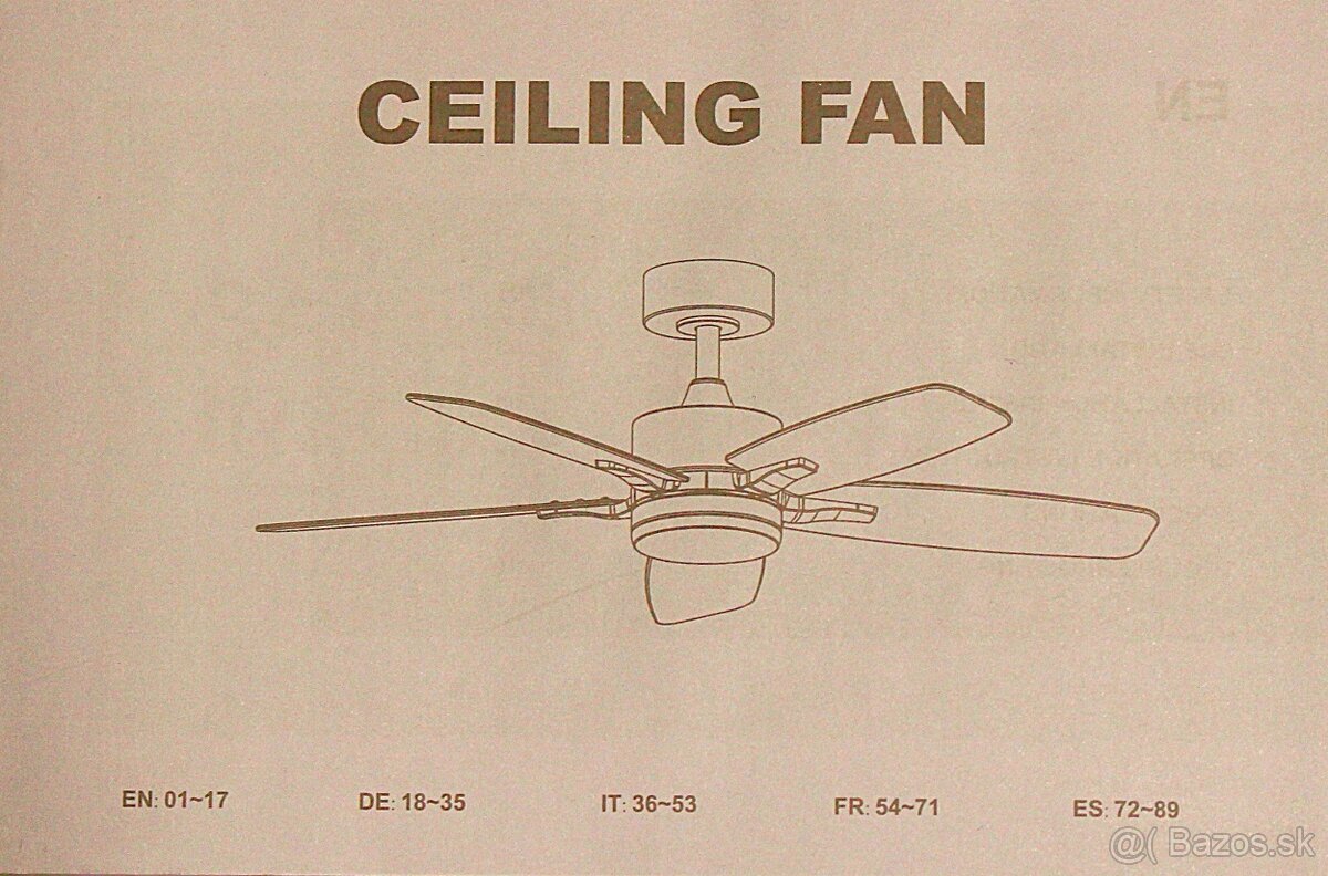 Nový stropný ventilátor so svetlom - 2