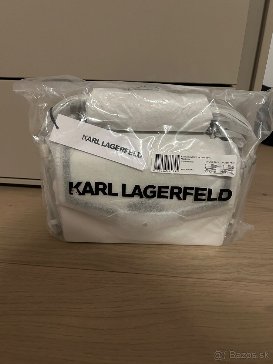 Karl Lagerfeld kabelka biela kožená shoulder bag - 2