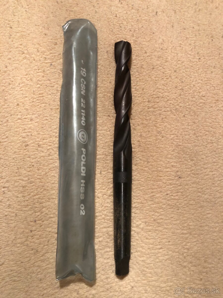 Vrtáky POLDI HSS s kužeľom,skľučovadlo UsJ 20 a redukcie - 2